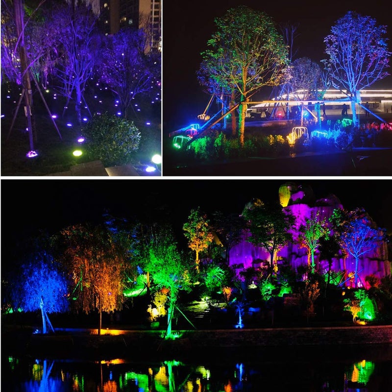 GLW إضاءة المناظر الطبيعية منخفضة الجهد GLW 10W مع تغيير لون RGB، مصابيح LED مع تحكم عن بعد، مقاومة للماء، مصباح سبوت لايت للحديقة والفناء، مصباح زخرفي للاستخدام الخارجي والداخلي (8 قطع/بدون قابس) - Image 4